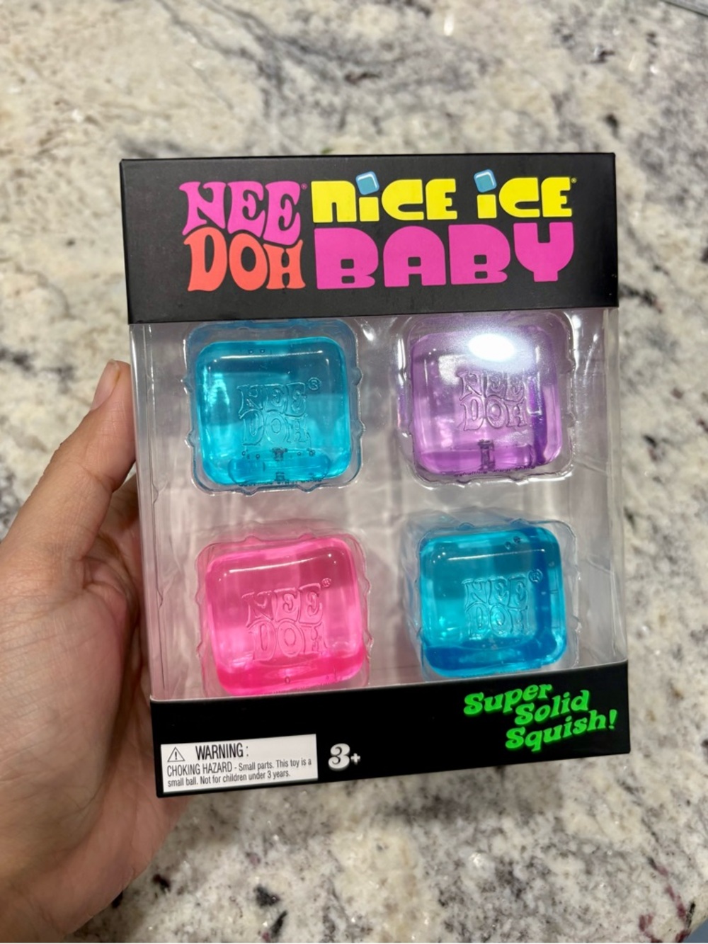 Nee Doh Nice Ice Baby Squishies - Pink, Purple, Teal (4-Pack)
